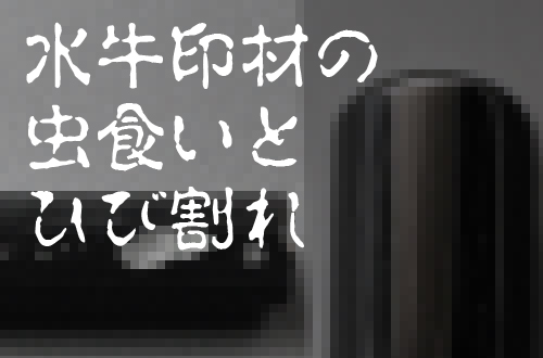 水牛印材の虫食いとひび割れ